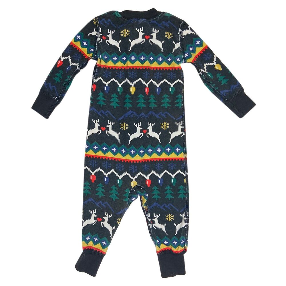 Hanna Andersson Baby Zip Sleeper 6-12 Months Organic Cotton Reindeer Long Sleeve - Picture 2 of 3